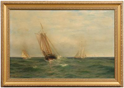 Appraisal: George Howell Gay painting New York - sailing vessels at