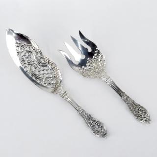 Appraisal: Dominick Haff Trianon Pierced Piece Sterling Silver Fish Serving Set