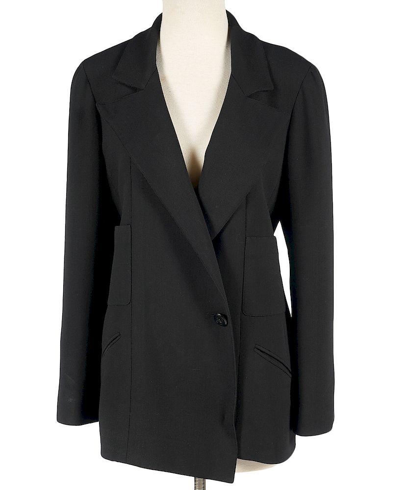 Appraisal: Chanel Black Classic Wool Blend Blazer Size Chanel Black Classic