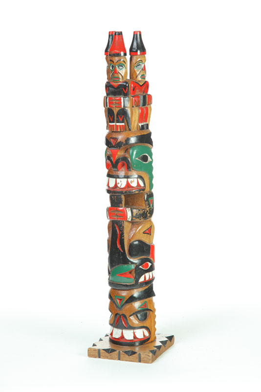 Appraisal: TOTEM POLE Northwest Coast mid th century cedar Boldly carved