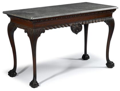 Appraisal: George III marble and carved mahogany pier table ireland th