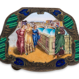 Appraisal: A German Silver and Enamel Compact th Century stamped '