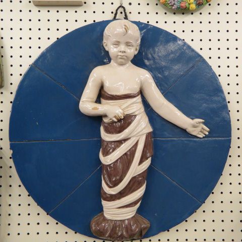 Appraisal: Italian Terra Cotta Pottery Plaqueof Christ Child diameter