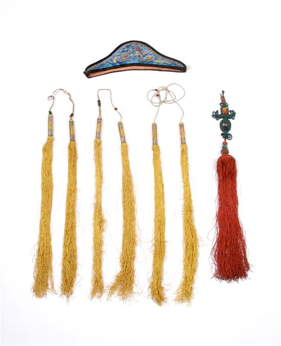 Appraisal: A Group of Three Pairs of Chinese Imperial Yellow Tassels