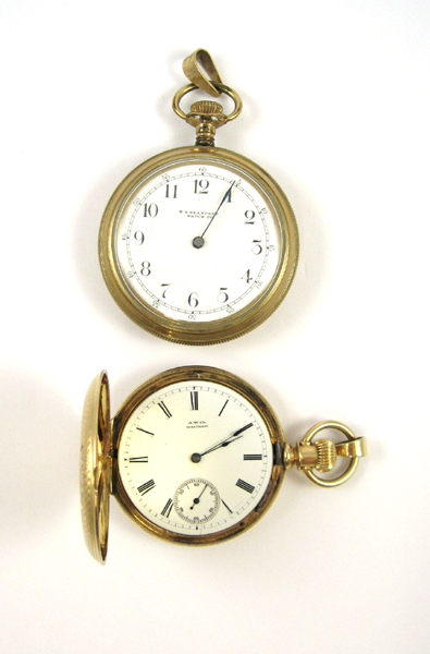 Appraisal: TWO AMERICAN POCKET WATCHES Waltham K gold hunter case William