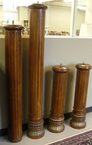 Appraisal: A GROUP OF FOUR WOOD COLUMN SEGMENTS Greek Doric Order