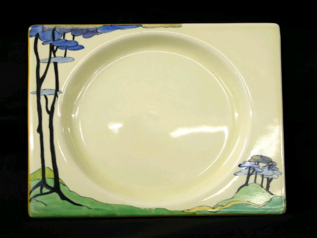 Appraisal: Clarice Cliff 'Blue Firs' Bizarre Biarritz plate Lawley's backstamp circa