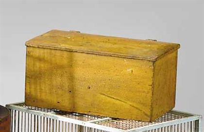 Appraisal: Yellow-painted pine Box th century The rectangular slightly domed and