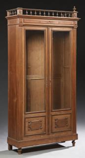 Appraisal: French Henri II Style Carved Walnut Bookcase c French Henri