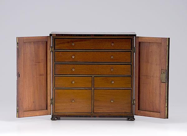 Appraisal: ENGLISH MAHOGANY SPICE CABINET ca - cornice top above two