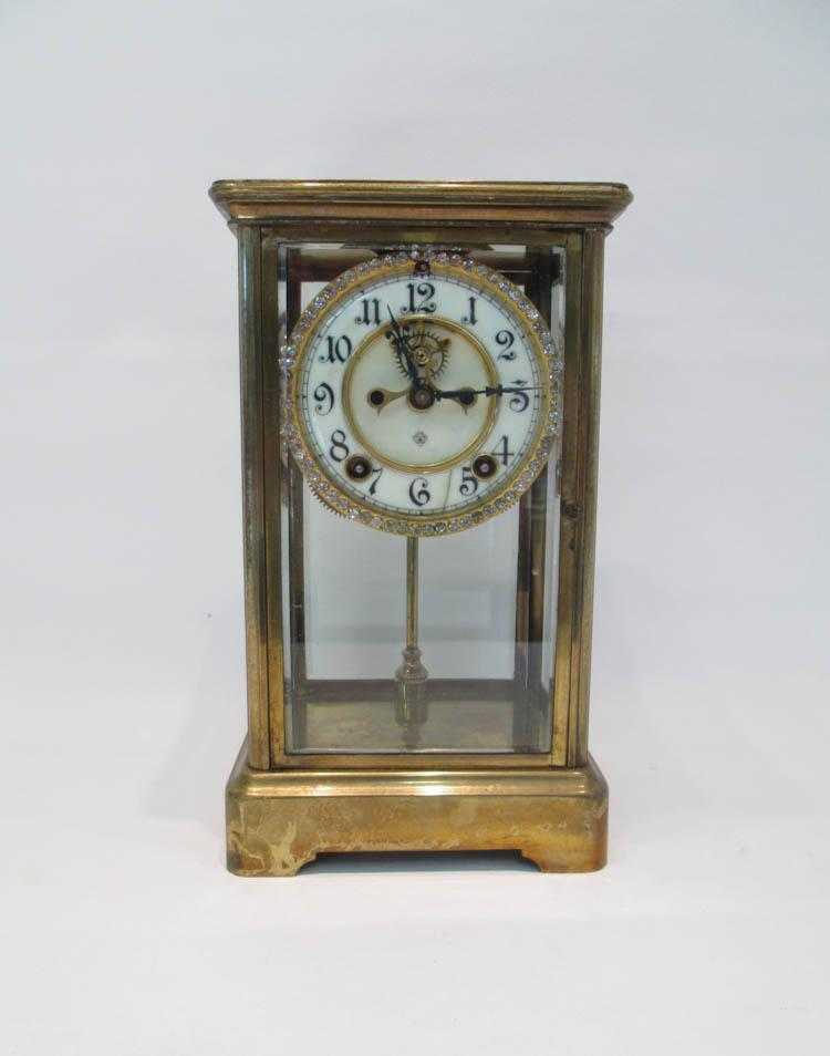 Appraisal: AMERICAN CRYSTAL REGULATOR BY ANSONIA Prism model eight day time