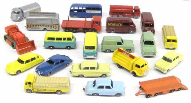 Appraisal: TWENTY ONE MATCHBOX TOY VEHICLES including numbers Pipe Truck Petrol