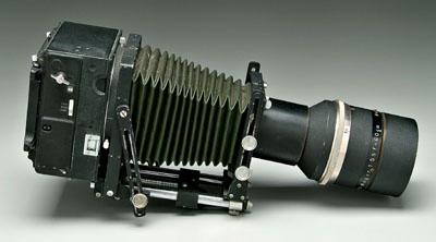 Appraisal: Brand camera with Hugo Meyer lens dark green bellows double