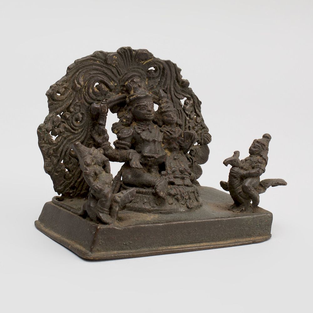 Appraisal: Indian Bronze Model of the Hindu Holy Family with Shiva