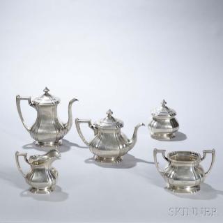 Appraisal: Five-piece Dominick Haff Sterling Silver Tea and Coffee Service Five-piece