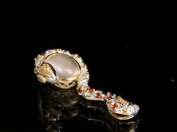 Appraisal: An Unusual Snake Design Pendant with Moonstone and Citrine k