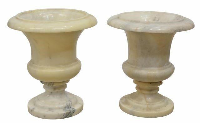 Appraisal: lot of Marble campana urn planters approx h diam