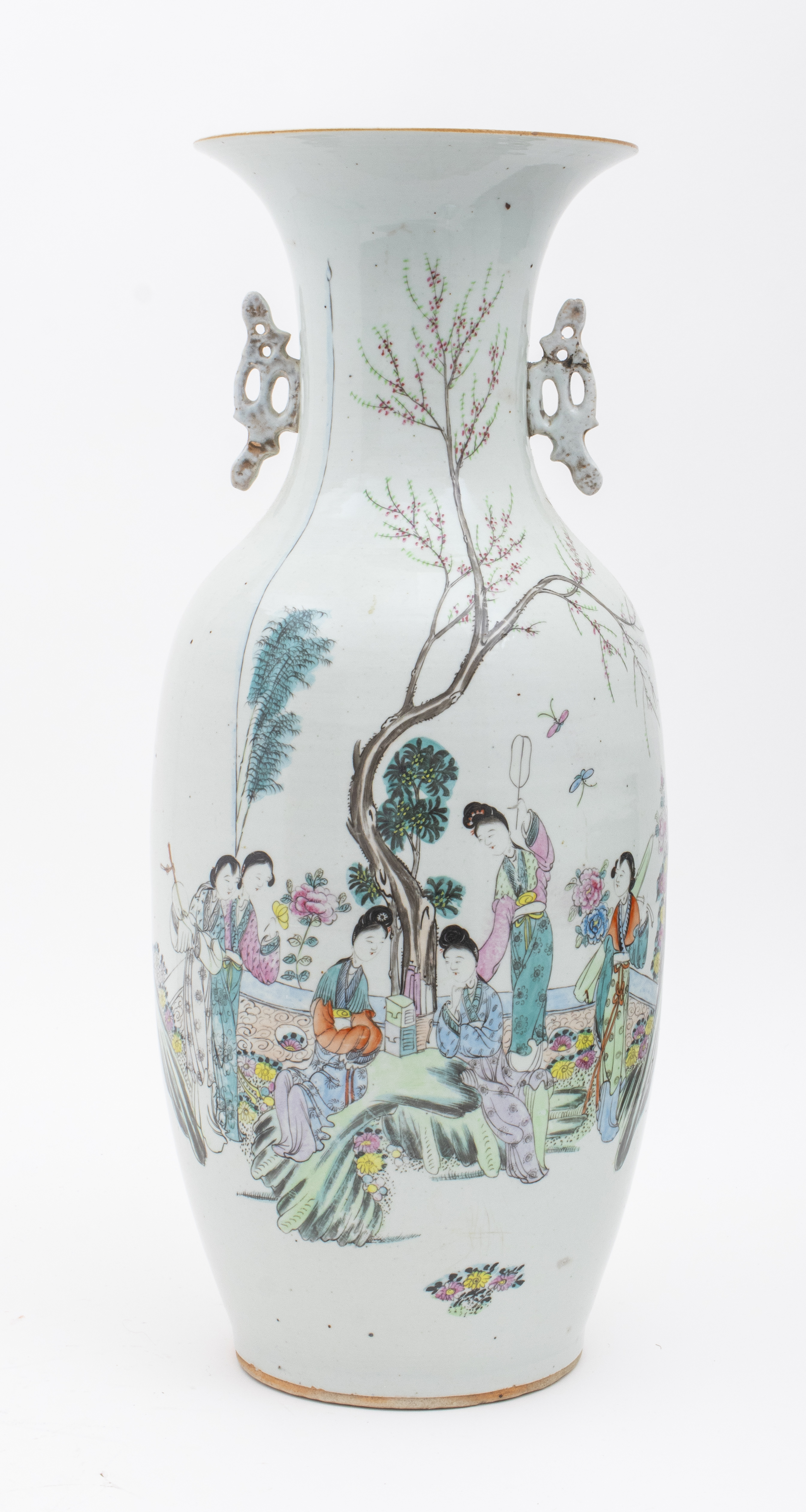 Appraisal: CHINESE FAMILLE ROSE PORCELAIN BALUSTER VASE Chinese Famille Rose porcelain