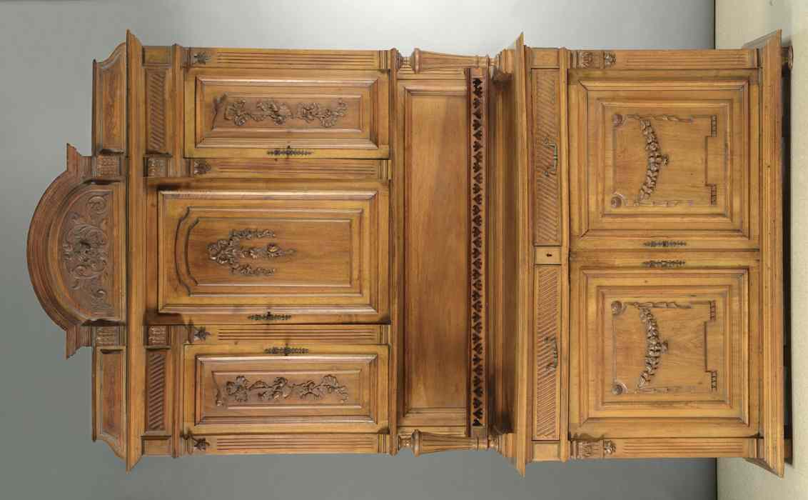 Appraisal: LOUIS XV STYLE CARVED WALNUT SIDEBOARD French th century in