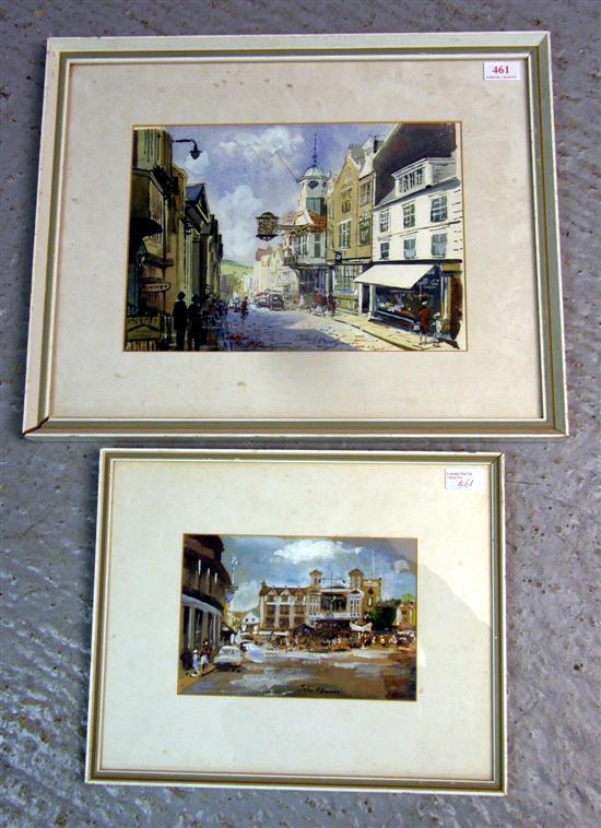 Appraisal: John V Emms water-colours Guildford High Street by and the