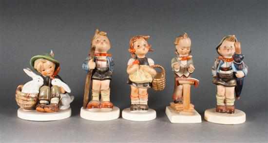 Appraisal: Group of five Hummel figurines Estimate - No condition report