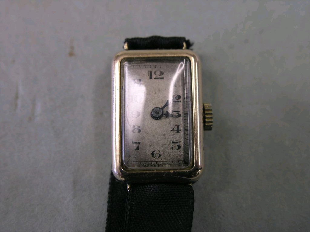 Appraisal: A lady's ct gold wristwatch with silvered dial