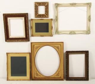 Appraisal: MISCELLANEOUS CARVED WOOD PICTURE FRAMES INCLUDING AN ITALIAN BAROQUE CARVED