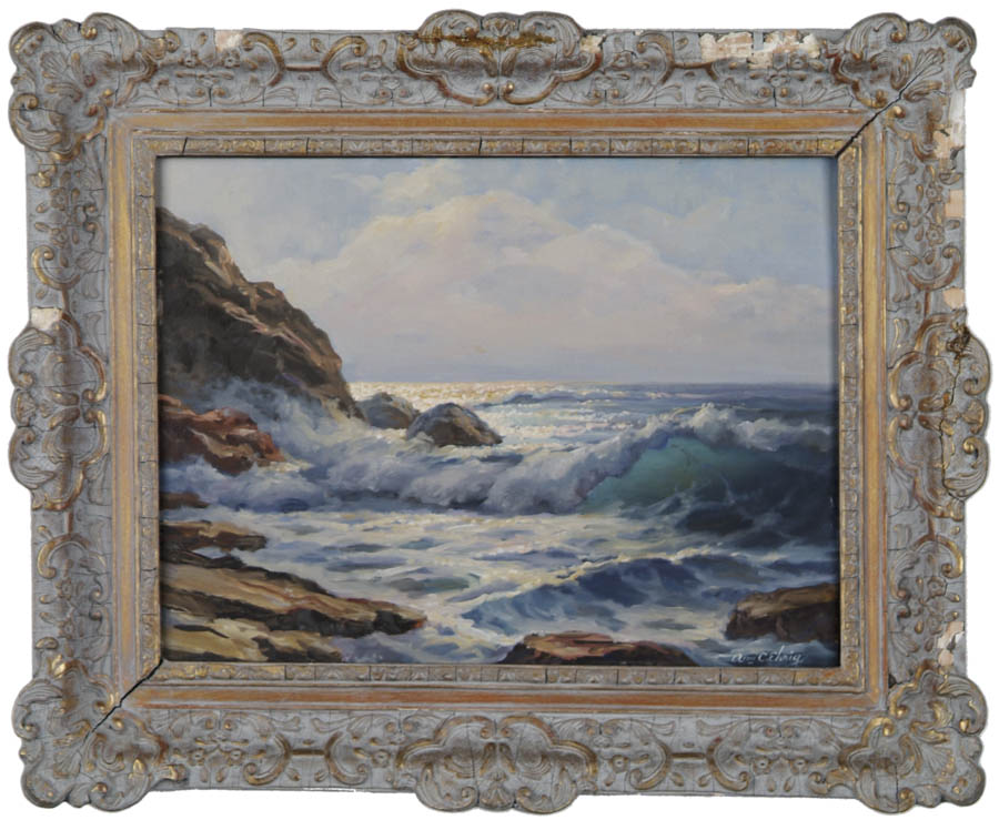 Appraisal: WILLIAM COLUMBUS EHRIG American - CRASHING WAVES Oil on board