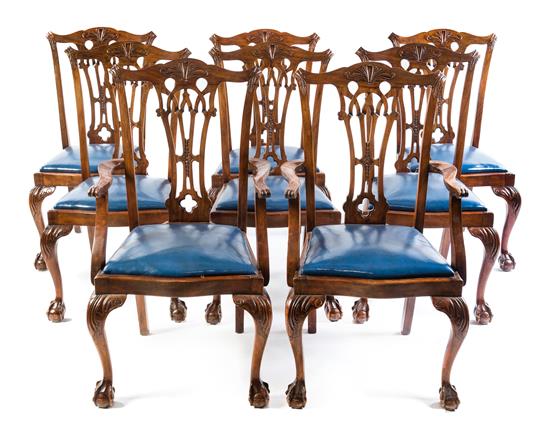 Appraisal: Sale Lot A Set of Eight Chippendale Style Mahogany Dining