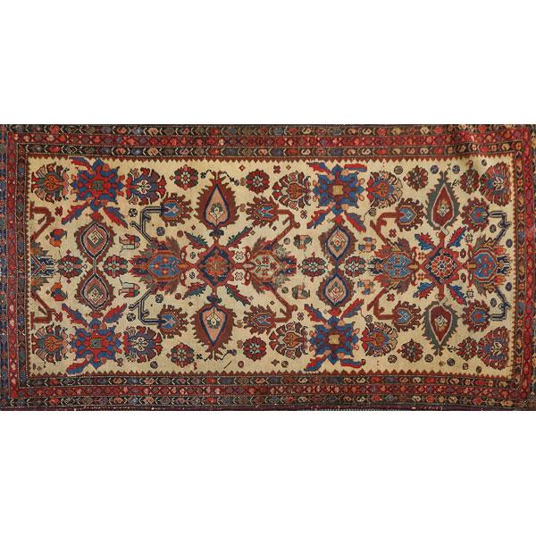 Appraisal: SHIRVAN ORIENTAL AREA RUG Red floral design on beige ground