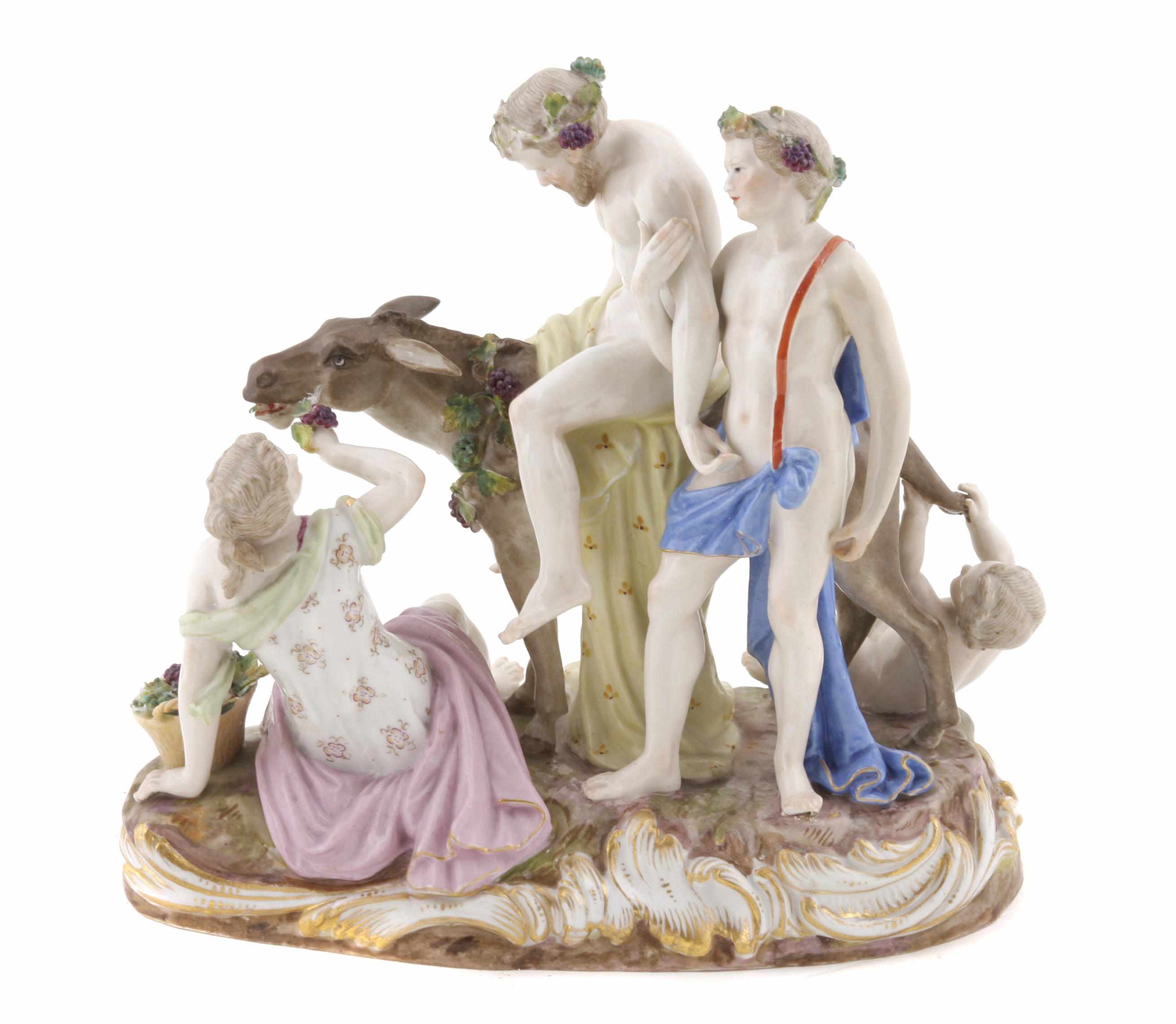 Appraisal: A Continental porcelain figure of the drunken Silenus late th