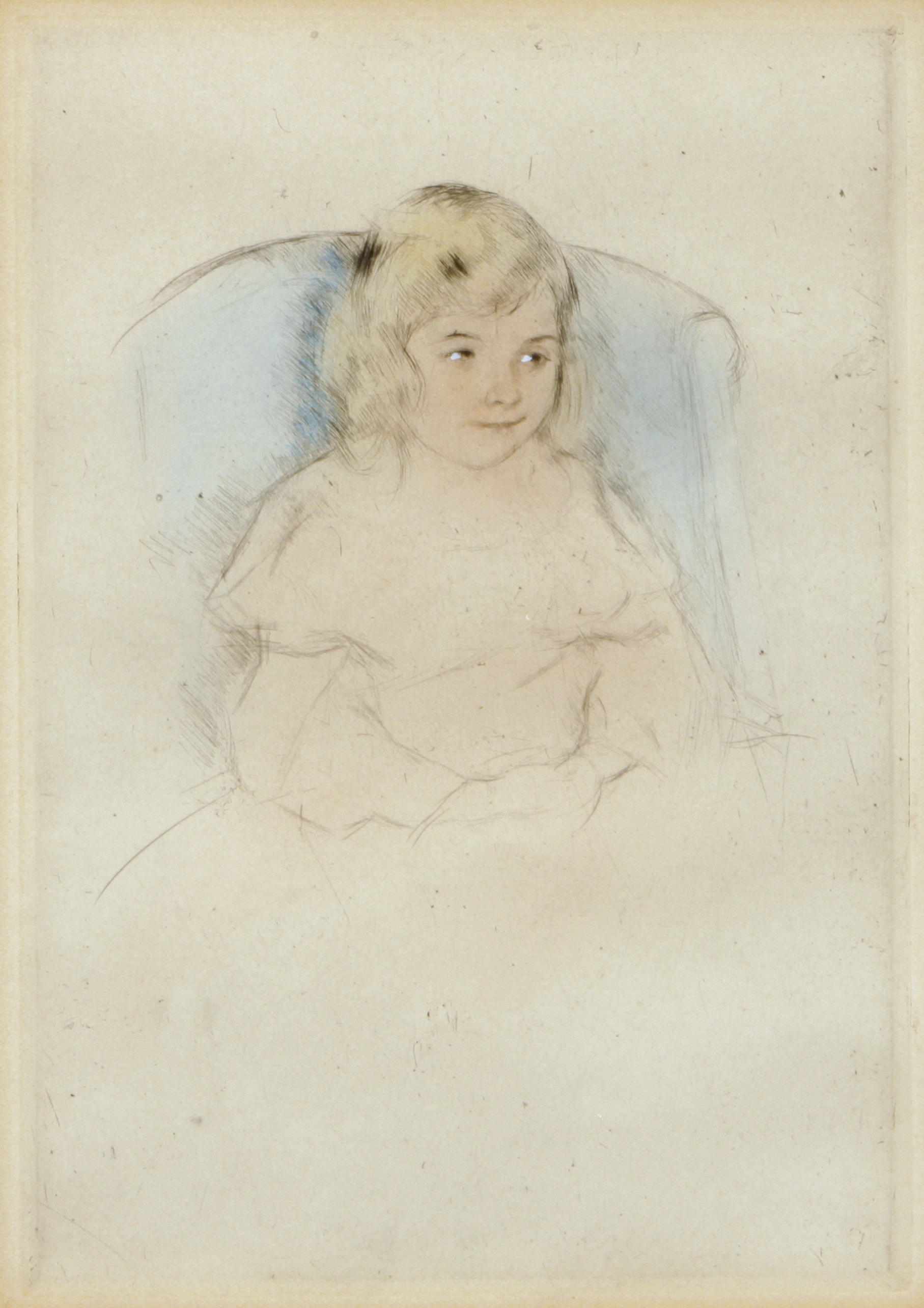 Appraisal: Mary Cassatt American - Sara Smiling B c Drypoint with