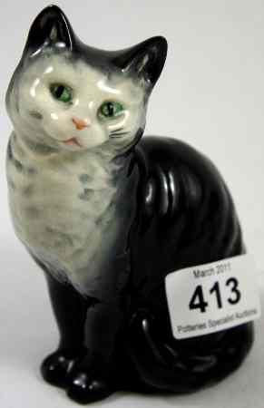 Appraisal: Beswick Cat Seated Looking Up unrecorded colourway Black with White