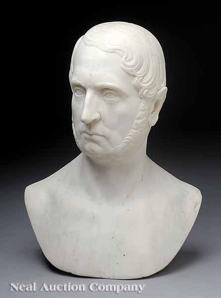 Appraisal: A Fine Carrara Marble Bust Portrait of a Bewhiskered Gentleman