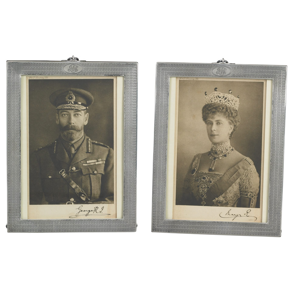 Appraisal: Pair of English Silver Framed W D Downey Portrait Photographs