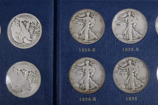 Appraisal: U S WALKING LIBERTY SILVER HALF DOLLARS Complete collection through