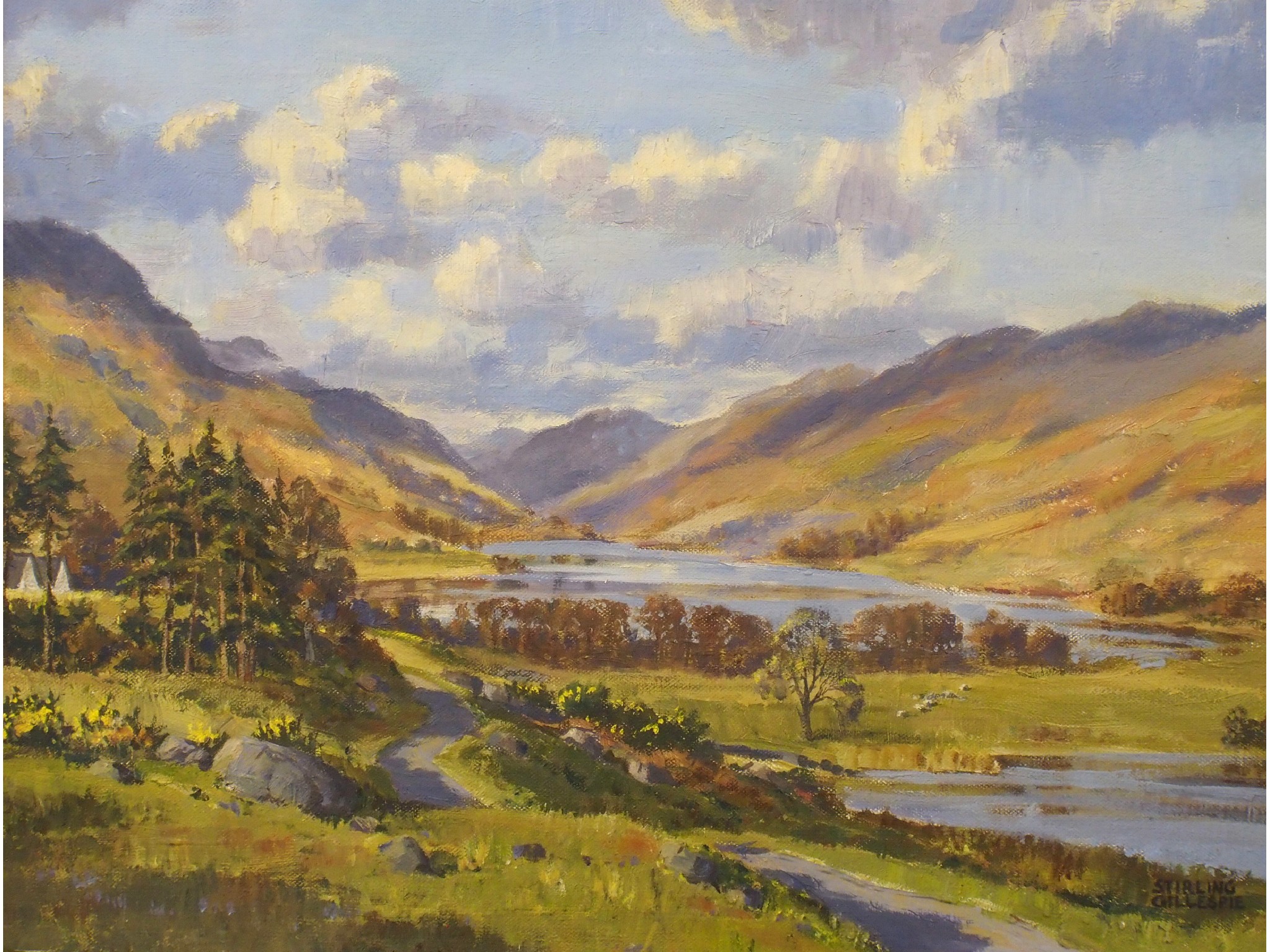 Appraisal: STIRLING GILLESPIE Scottish - LOCH AND MOUNTAINSOil on board signed