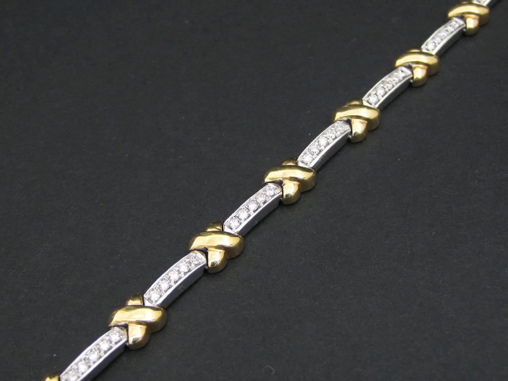 Appraisal: A Diamond line Bracelet pav -set sixty four brilliant-cut stones