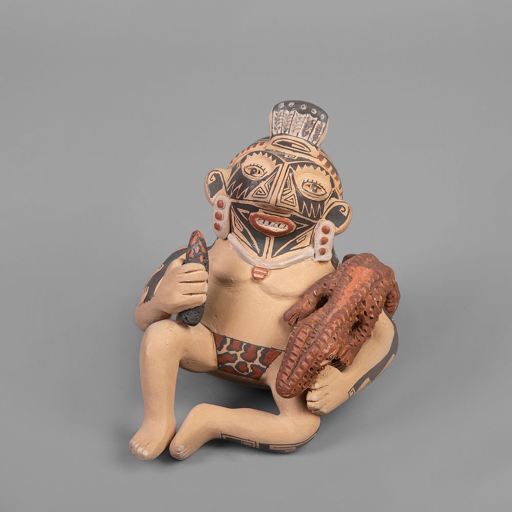 Appraisal: Mata Ortiz Manuel Rodriguez Polychrome Effigy Figure with Lizard Manuel