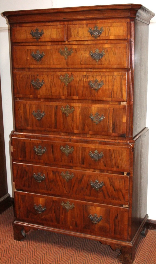 Appraisal: A George III walnut chest on chest of good proportion