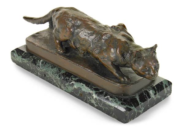 Appraisal: A French animalier bronze of a cat after a model