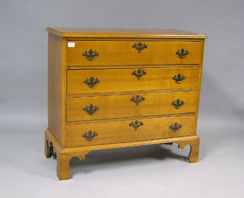 Appraisal: Chippendale style birch chest of drawers late th c h