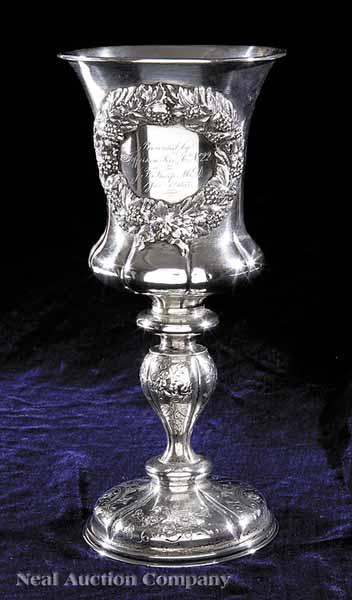 Appraisal: A New Orleans Silver Presentation Goblet probably of German manufacture