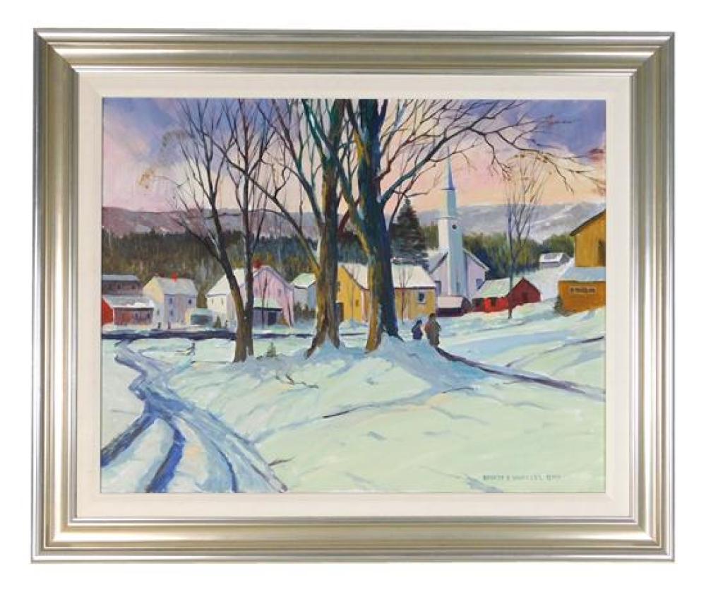 Appraisal: Robert P Wheeler American - oil on canvas snow scene