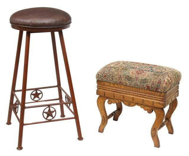 Appraisal: lot of Stools including American Eastlake oak sewing stool c