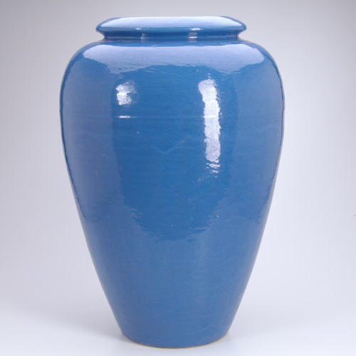 Appraisal: BAUER Large oil jar in indigo glaze Glaze line around