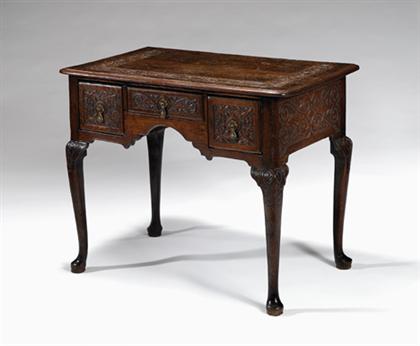 Appraisal: Provincial George II oak dressing table th century possibly irish