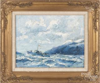 Appraisal: Guy Lipscombe British - oil on canvas seascape with a