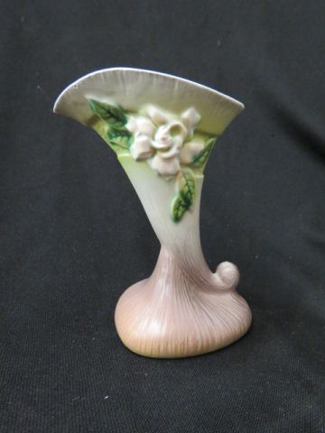 Appraisal: Roseville Gardenia Pottery Cornucopia Vase gray - excellent