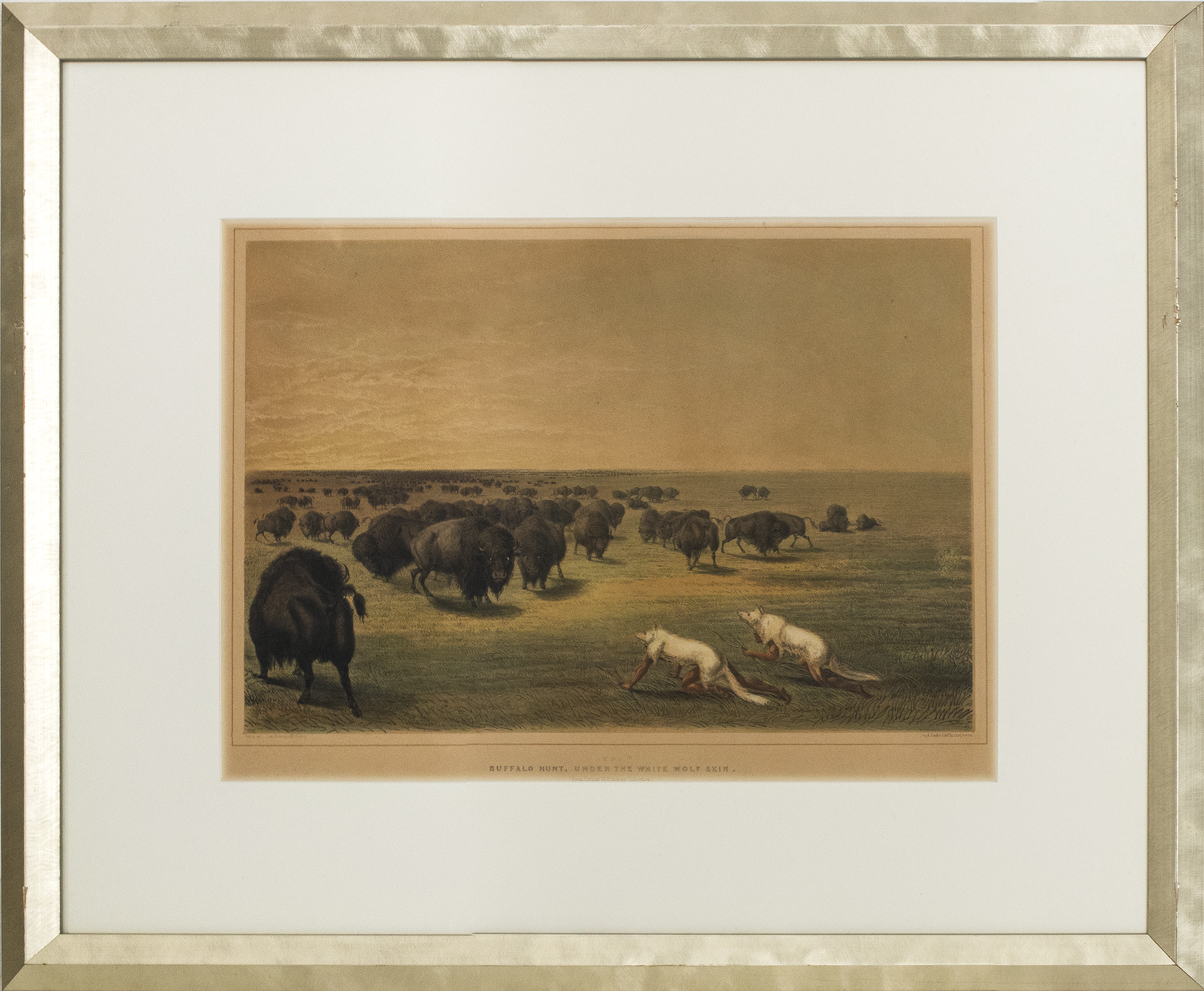 Appraisal: GEORGE CATLIN 'BUFFALO HUNT' CHROMOLITHOGRAPH George Catlin American - 'Buffalo